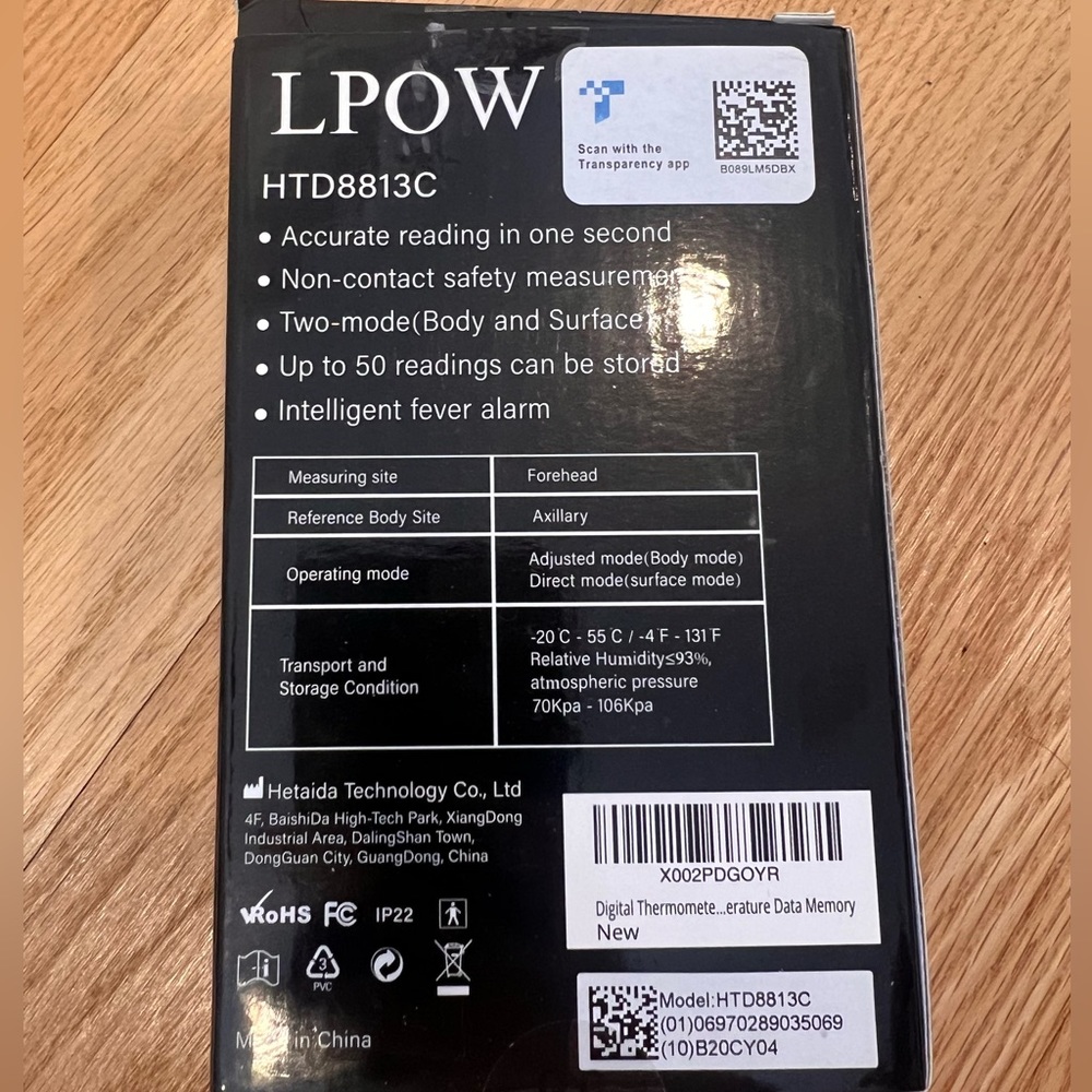 LPOW Forehead Digital Thermometer,The Non-Contact Infrared Thermometer - Picture 2 of 2